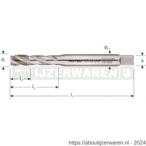 Rotec 339C HSS-E machinetap 800 blind 35 graden DIN 371 UNF 5/16 inch TPI 24 - W50905589 - afbeelding 2