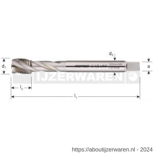 Rotec 339C HSS-E machinetap 800 blind 35 graden DIN 376 UNF 7/8 inch TPI 14 - W50905602 - afbeelding 2