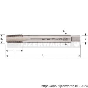 Rotec 343 HSS-E machinetap 800 doorlopend NPT 3/8 inch TPI 18 - W50905636 - afbeelding 2