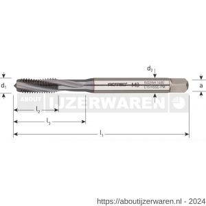 Rotec 347 HSS-E PM 1400 machinetap blind DIN 371 M3 TiCN - W50905649 - afbeelding 2