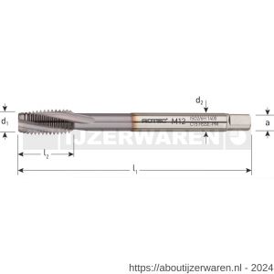 Rotec 347 HSS-E PM 1400 machinetap blind DIN 376 M20 TiCN - W50905665 - afbeelding 2