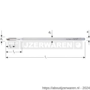 Rotec 349 HSS-E machinetap extra lang doorlopend DIN 371 M4 - W50905669 - afbeelding 2