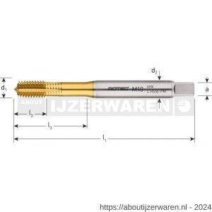 Rotec 353 HSS-E roltap metrisch DIN 371 TiN-gecoat M12x1,75 mm - W50905702 - afbeelding 2