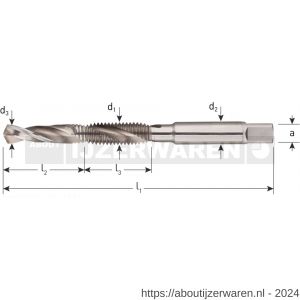 Rotec 355 HSS-E Combi-boor-tap doorlopend M5 - W50905706 - afbeelding 2