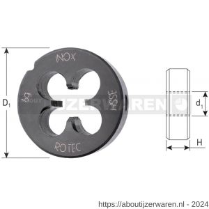 Rotec 360B HSS-E Inox ronde snijplaat DIN-EN 22568 metrisch M16 - W50905749 - afbeelding 2