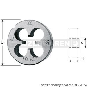 Rotec 360L HSS ronde snijplaat DIN-EN 22568 metrisch links M6 - W50905733 - afbeelding 2