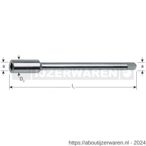 Rotec 380 tapverlengstuk DIN 377 vierkant 12x155 mm - W50905956 - afbeelding 2