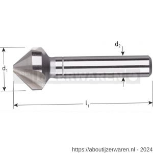 Rotec 405ASP HSS-E PM verzinkfrees 90 graden 3 snijkanten DIN 335 C 10,4 mm M5 - W50906305 - afbeelding 2