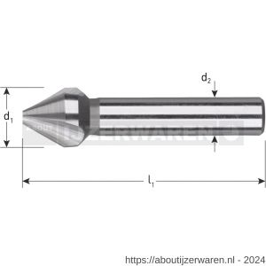 Rotec 406 HSS-G verzinkfrees 60 graden 3 snijkanten DIN 334C diameter 20 mm - W50906324 - afbeelding 2