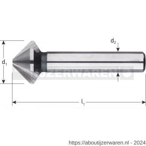 Rotec 407 HSS verzinkfrees Xtreme 90 graden 3 snijkanten DIN 335C diameter 15,0 mm - W50906330 - afbeelding 2