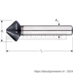 Rotec 407 HSS verzinkfrees Xtreme 90 graden 3 snijkanten NanoTec gecoat DIN 335C diameter 31,0 mm M16) - W50906343 - afbeelding 2