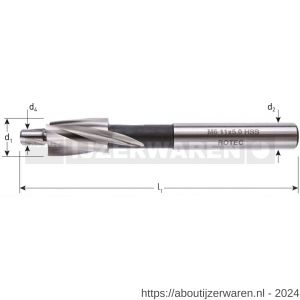 Rotec 418 HSS kopverzinkfrees 180 graden DIN 373 M10 18,0x8,5 mm K kerngaten - W50906394 - afbeelding 2