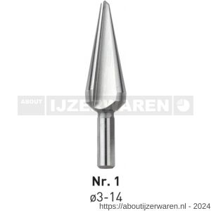 Rotec 420 HSS conische plaatboor Splitpoint nummer 1 3,0-14,0 mm - W50906396 - afbeelding 1