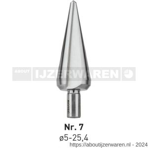 Rotec 420 HSS conische plaatboor Splitpoint nummer 7 5,0-25,4 mm - W50906402 - afbeelding 1