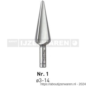 Rotec 420E HSS-E conische plaatboor Splitpoint nummer 1 3,0-14,0 mm - W50906405 - afbeelding 1