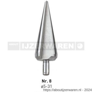 Rotec 420E HSS-E conische plaatboor Splitpoint nummer 8 5,0-31,0 mm - W50906408 - afbeelding 1