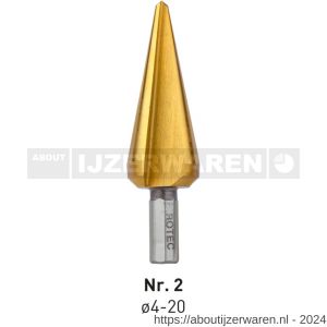 Rotec 420T HSS conische plaatboor Splitpoint nummer 2 5,0-20,0 mm TIN gecoat - W50906410 - afbeelding 1