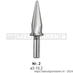 Rotec 422 HSS conische plaatboor met aanslag nummer 2 3,0-10,2 mm - W50906414 - afbeelding 1