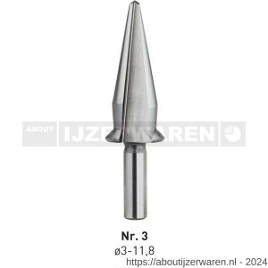 Rotec 422 HSS conische plaatboor met aanslag nummer 3 3,0-11,8 mm - W50906415 - afbeelding 1