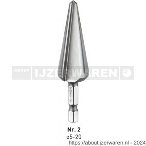 Rotec 423 HSS conische plaatboor E6.3-bit-aansluiting nummer 2 5,0-20,0 mm - W50906416 - afbeelding 2