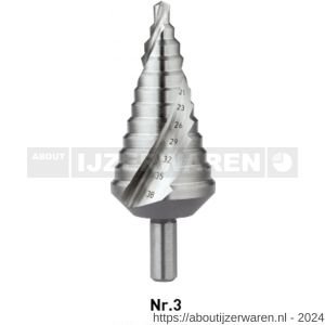 Rotec 425 HSS trappenboor Splitpoint nummer 3 6,0-38,0 mm - W50906421 - afbeelding 1