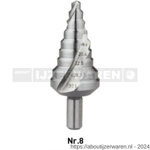 Rotec 425 HSS trappenboor Splitpoint nummer 8 6,0-30,5 mm - W50906426 - afbeelding 1