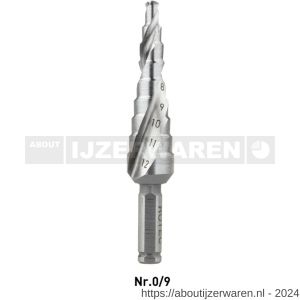 Rotec 425 HSS-E trappenboor nummer 0/9 diameter 4-12 mm - W50906429 - afbeelding 1