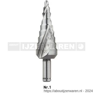 Rotec 425 HSS-E trappenboor nummer 1 diameter 4-20 mm - W50906430 - afbeelding 1