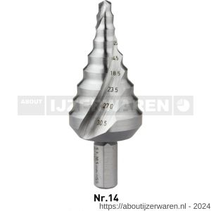 Rotec 426 HSS trappenboor MF kernmaat nummer14 diameter 5,3-30,5 mm - W50906442 - afbeelding 1