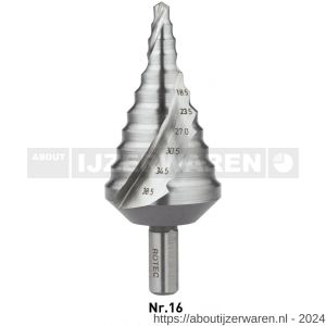 Rotec 426 HSS trappenboor MF kernmaat nummer16 diameter 5,3-38,5 mm - W50906443 - afbeelding 1