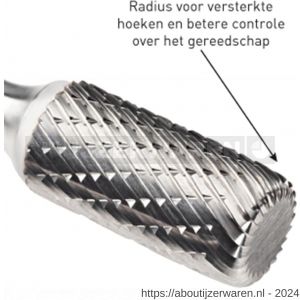 Rotec 430R HM stiftfrees model A en R met radius Z6 kruisvertand diameter 8x19x65 mm d2=6 mm - W50906483 - afbeelding 3