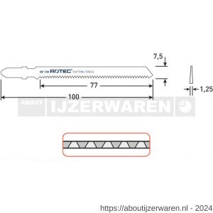 Rotec 520 decoupeerzaagblad DC130 T101AIF set 5 stuks - W50907030 - afbeelding 2