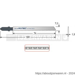 Rotec 520 decoupeerzaagblad DC190 T101BR set 5 stuks - W50907040 - afbeelding 2