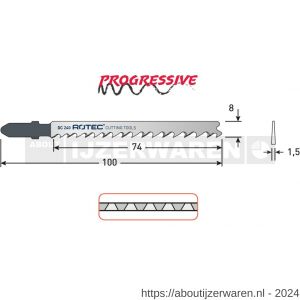 Rotec 520 decoupeerzaagblad DC240 T101D set 5 stuks - W50907050 - afbeelding 2