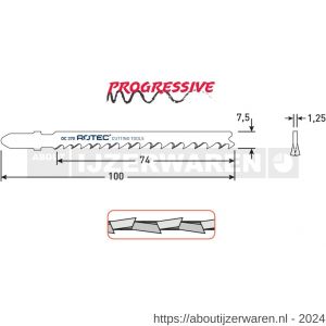 Rotec 520 decoupeerzaagblad DC370 T144DF set 5 stuks - W50907061 - afbeelding 2