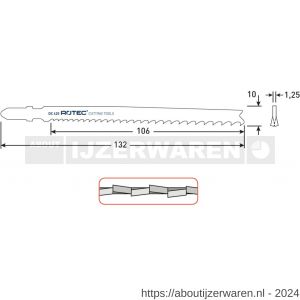 Rotec 520 decoupeerzaagblad DC420 T345XF set 5 stuks - W50907064 - afbeelding 2