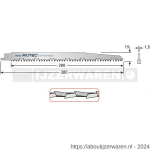 Rotec 525 reciprozaagblad RC160 set 5 stuks - W50907107 - afbeelding 2