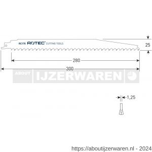 Rotec 525 reciprozaagblad RC170 S1242KHM set 2 stuks - W50912860 - afbeelding 1