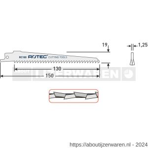 Rotec 525 reciprozaagblad RC180 S644D set 5 stuks - W50907108 - afbeelding 2