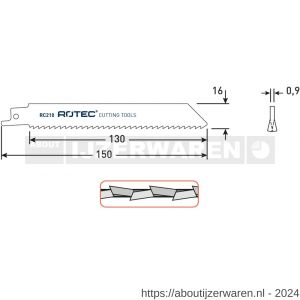 Rotec 525 reciprozaagblad RC210 set 5 stuks - W50907112 - afbeelding 2