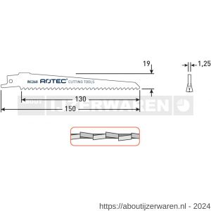 Rotec 525 reciprozaagblad RC260 S611DF set 5 stuks - W50907114 - afbeelding 2