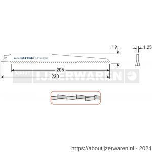 Rotec 525 reciprozaagblad RC270 S1111DF set 5 stuks - W50907115 - afbeelding 2