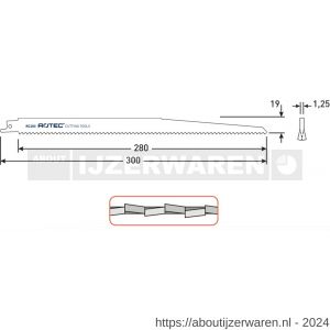 Rotec 525 reciprozaagblad RC280 S1411DF set 5 stuks - W50907117 - afbeelding 2