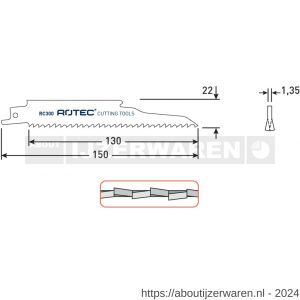 Rotec 525 reciprozaagblad RC300 set 25 stuks - W50907120 - afbeelding 2