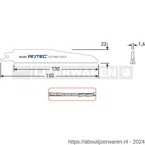 Rotec 525 reciprozaagblad RC450 S920CF set 5 stuks - W50907129 - afbeelding 2