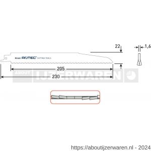 Rotec 525 reciprozaagblad RC460 S1120CF set 5 stuks - W50907130 - afbeelding 2