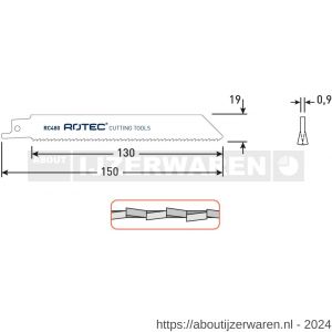 Rotec 525 reciprozaagblad RC480 S922HF set 5 stuks - W50907131 - afbeelding 2