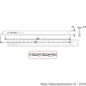 Rotec 525 reciprozaagblad RC550 S1222VF set 5 stuks - W50907136 - afbeelding 2