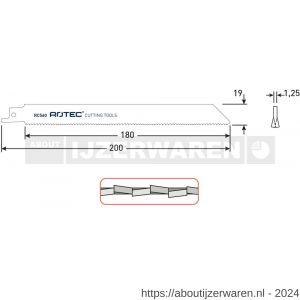 Rotec 525 reciprozaagblad RC560 S1025VF set 5 stuks - W50907138 - afbeelding 2