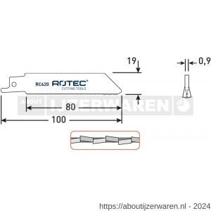 Rotec 525 reciprozaagblad RC620 S522BF set 5 stuks - W50907140 - afbeelding 2